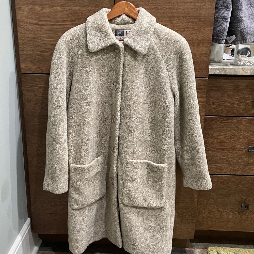KRISTEN  BLAKE “Apres”VINTAGE PETER PAN COLLAR SHERPA WARM FUZZY JACKET